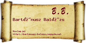 Bartánusz Balázs névjegykártya